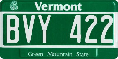 VT license plate BVY422