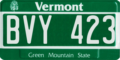 VT license plate BVY423