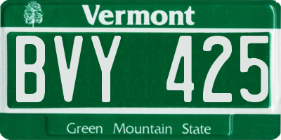 VT license plate BVY425