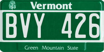 VT license plate BVY426