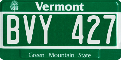 VT license plate BVY427
