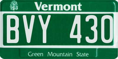 VT license plate BVY430