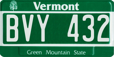 VT license plate BVY432