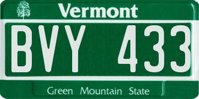 VT license plate BVY433