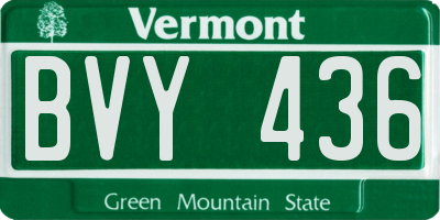 VT license plate BVY436