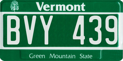 VT license plate BVY439