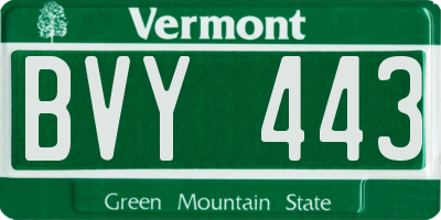 VT license plate BVY443