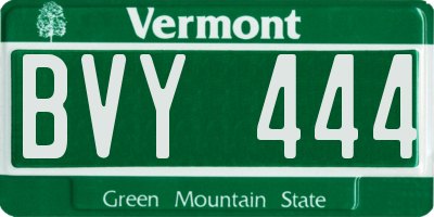 VT license plate BVY444