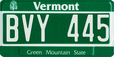 VT license plate BVY445