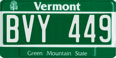 VT license plate BVY449