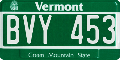 VT license plate BVY453