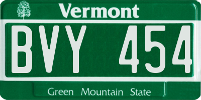 VT license plate BVY454