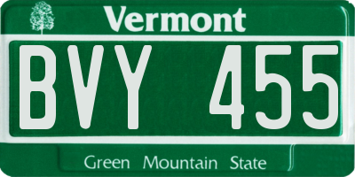 VT license plate BVY455