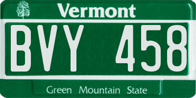 VT license plate BVY458