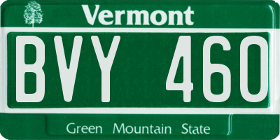 VT license plate BVY460