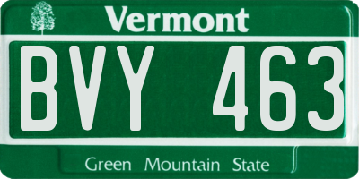 VT license plate BVY463
