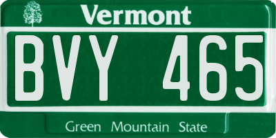 VT license plate BVY465