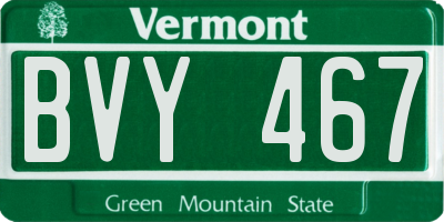 VT license plate BVY467