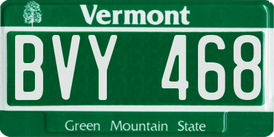 VT license plate BVY468