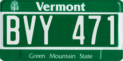 VT license plate BVY471