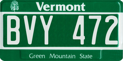 VT license plate BVY472