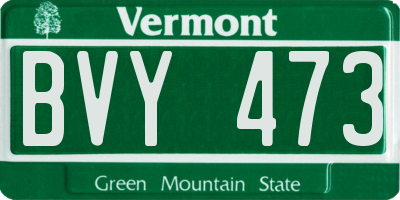 VT license plate BVY473
