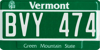VT license plate BVY474