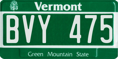 VT license plate BVY475