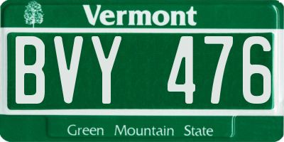 VT license plate BVY476