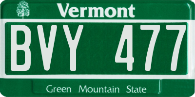 VT license plate BVY477