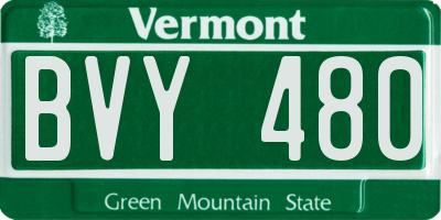VT license plate BVY480