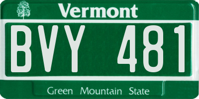 VT license plate BVY481