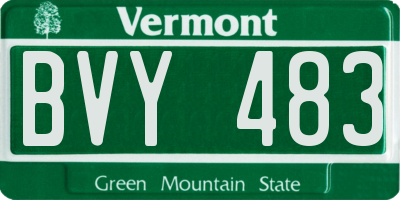 VT license plate BVY483