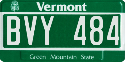 VT license plate BVY484