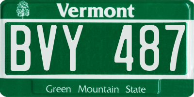 VT license plate BVY487