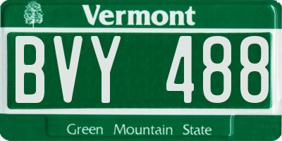 VT license plate BVY488