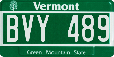 VT license plate BVY489