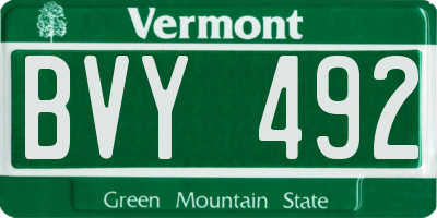 VT license plate BVY492