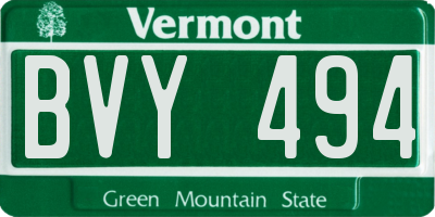 VT license plate BVY494