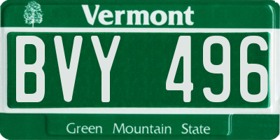 VT license plate BVY496