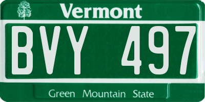 VT license plate BVY497