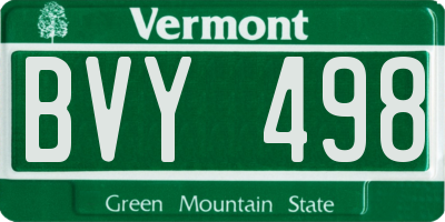 VT license plate BVY498
