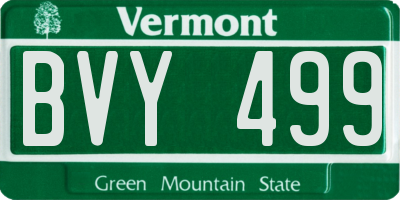 VT license plate BVY499