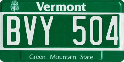VT license plate BVY504