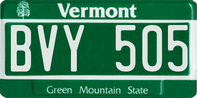 VT license plate BVY505