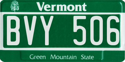 VT license plate BVY506