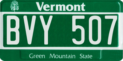 VT license plate BVY507