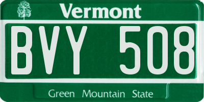 VT license plate BVY508