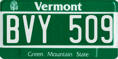 VT license plate BVY509