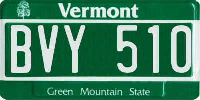 VT license plate BVY510